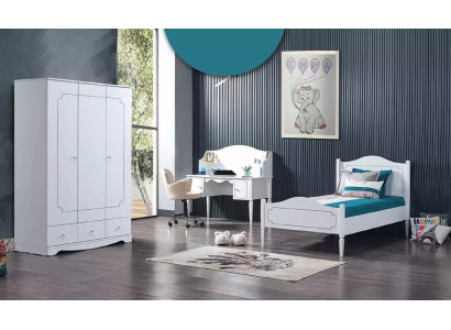 Chambre complète Mobilier de chambre Bureau Lit Armoire 3 pièces.
